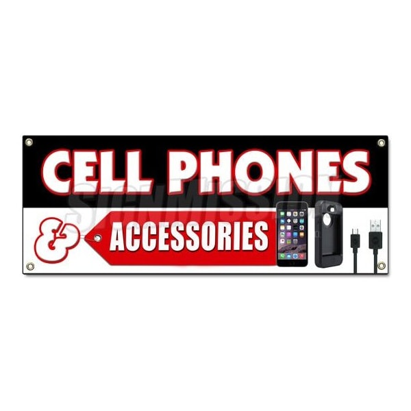 CELL PHONES AND ACCESSORIES BANNER SIGN burner lg samsung no contract